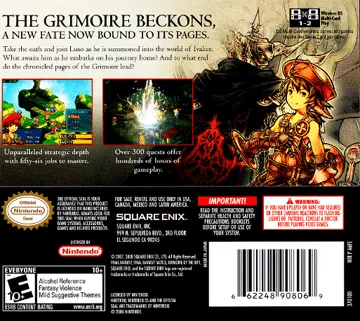 Final Fantasy Tactics A2 - Grimoire of the Rift (USA) (En,Fr,Es) box cover back